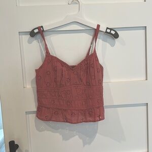 Dusty pink Hollister crop